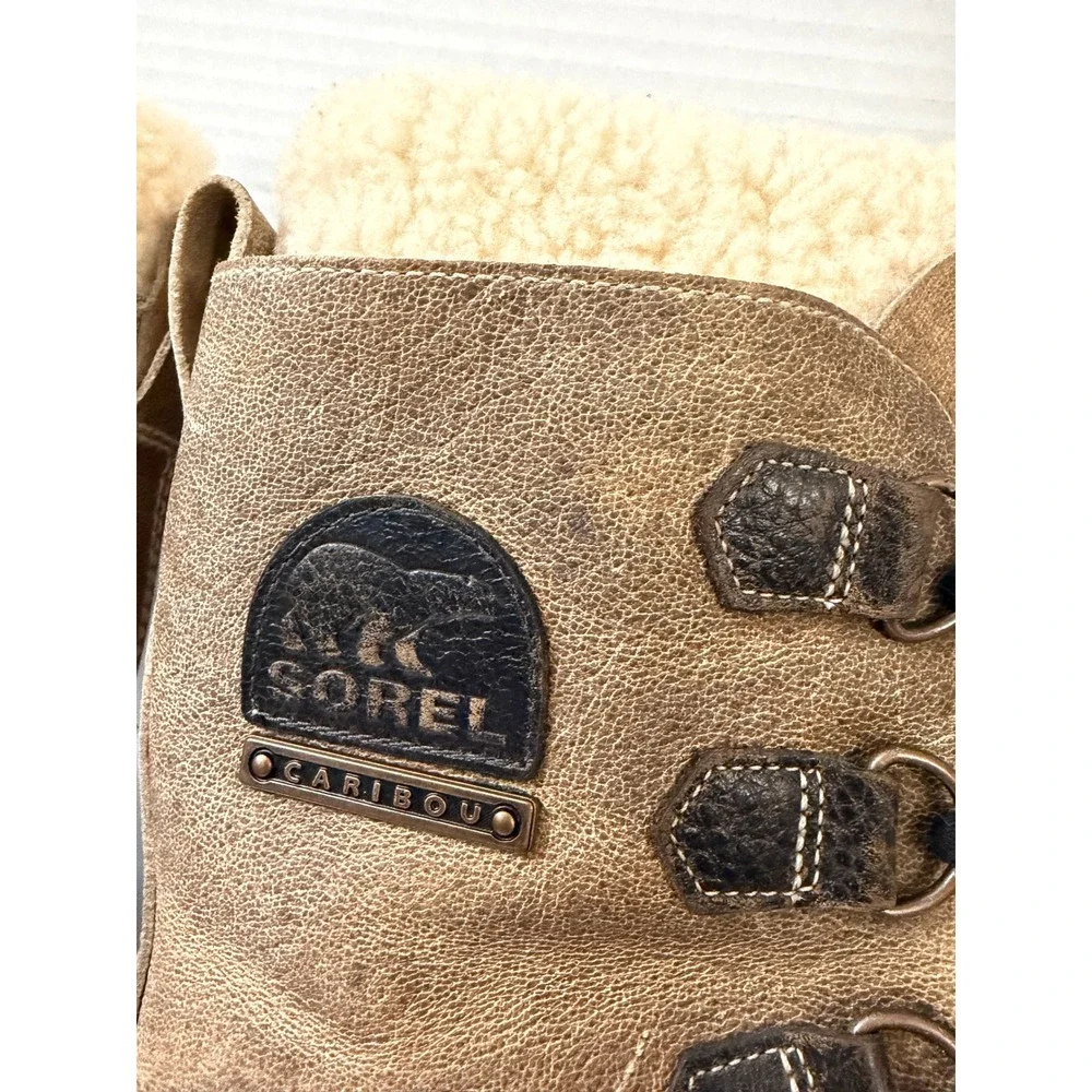 Sorel Caribou Mens NM1872-211 Brown Waterproof Leather Snow Boots Size 11